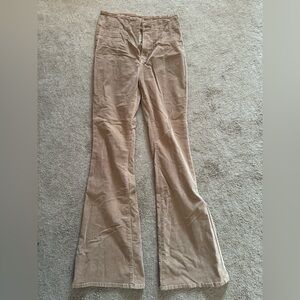 We The Free Beige Corduroy Flare Pants